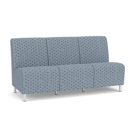 Siena Lounge Reception Armless 3 Seat Tandem Seating No Center Arms, Brushed Steel,RS RainSong Uph